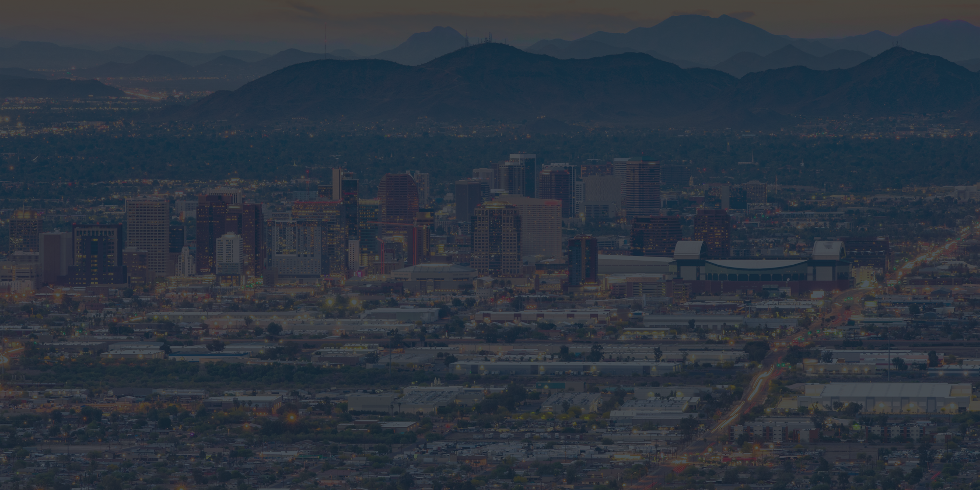 Panoramic shot of the city of Phoenix, Arizona.
